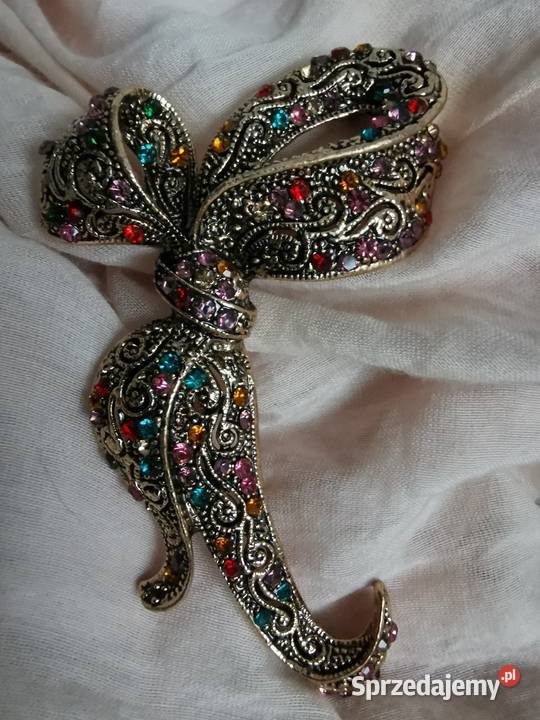 Broszka damska kolorowa kokarda