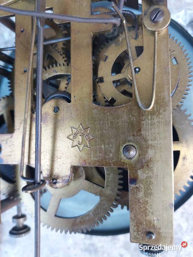 169 Zestaw mechanizm starego zegara ściennego Antyki Tczew