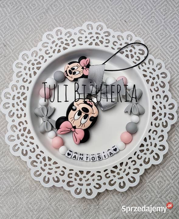 Zawieszka Minnie do smoczka z imieniem dziecka Andruszkowice