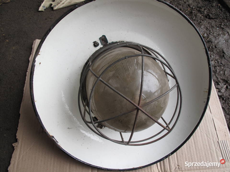Stara magazynowa wisząca lampa industrialna loft Kraków sprzedam