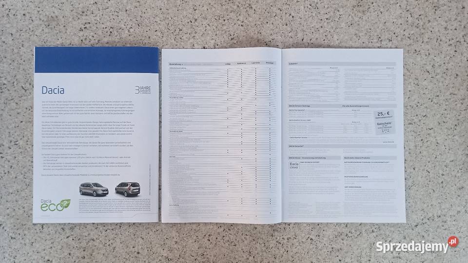 DACIA Lodgy Prospekt Rok wydania 2012 Bytom