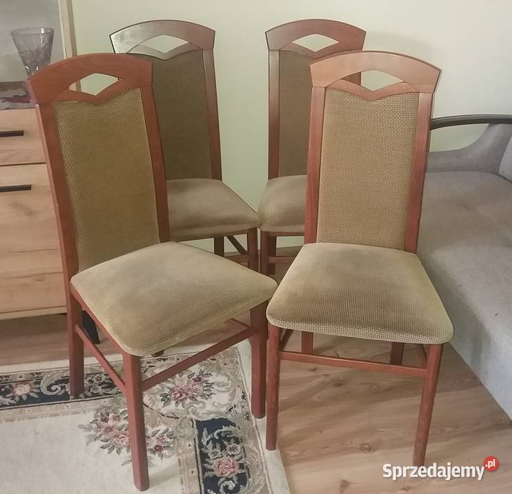 Krzesła komplet 5 sztuk zadbane 46cm Krzesła Ciechocinek