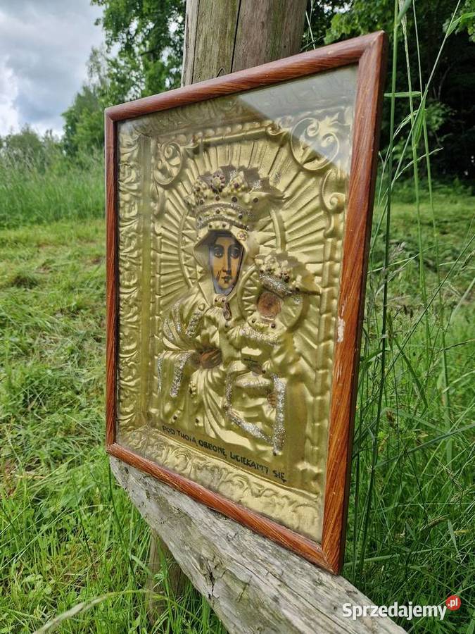 Stary obraz ikona Matki Boskiej Częstochowskiej Dąbrowa Górnicza