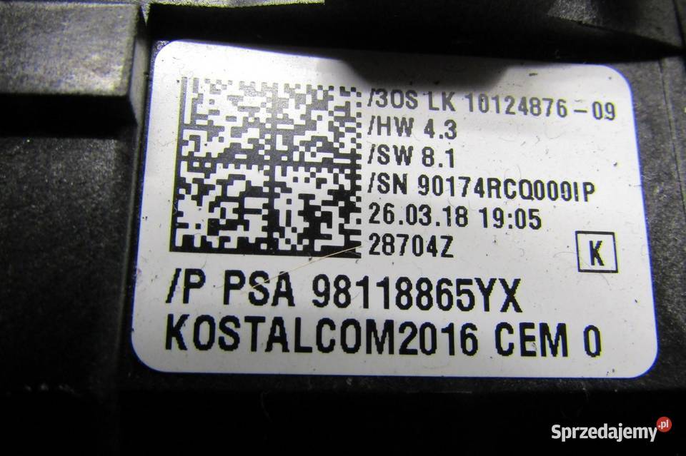 PRZEŁĄCZNIK ZESPOLONY MANETKI AIRBAG OPEL