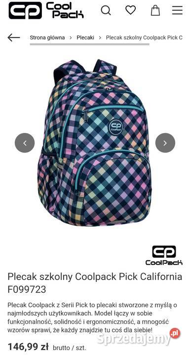 Plecak Coolpack Pick California 2 komory 21L Łódź
