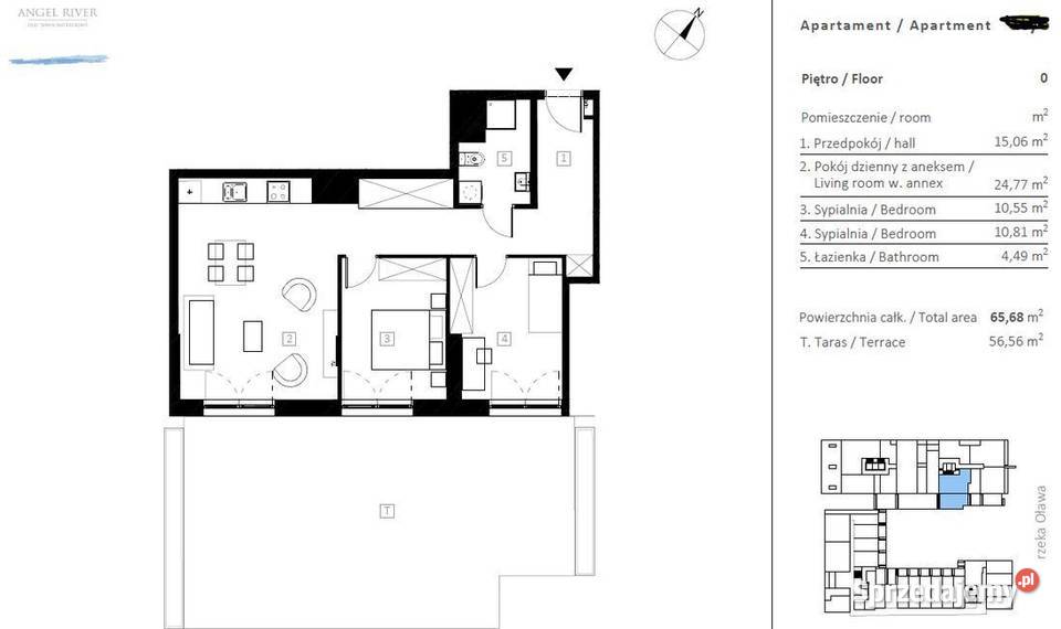 3pok 65met Angel River TARASGARAŻ2018 Wrocław parter Nieruchomości