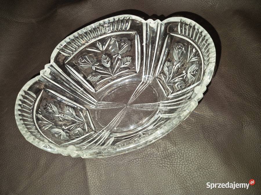 Kryształowa misa w kwiaty PRL antyk Namysłów sprzedam