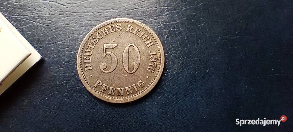 Stare monety 50 fenig 1876 E Niemcy srebro