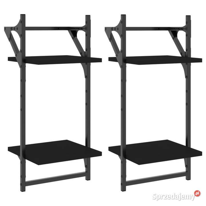 2poziomowe półki z drążkami 2 czarne 30x25x65 mazowieckie