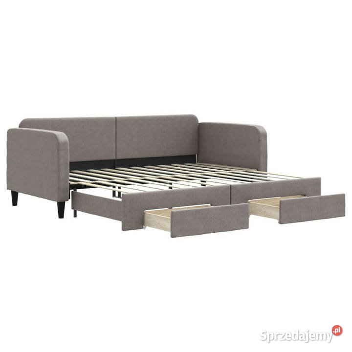 Sofa rozsuwana z szufladami taupe tkanina 90x200 Warszawa sprzedam