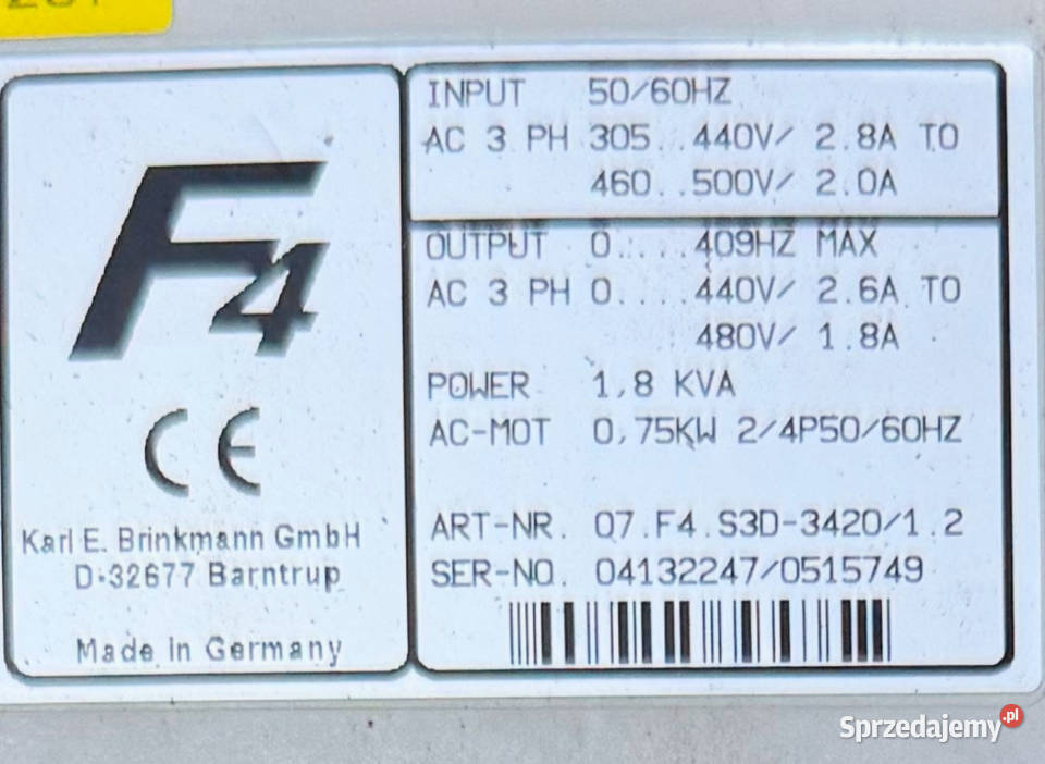 Falownik KEB 09F4S1D342012 15 kw wielkopolskie