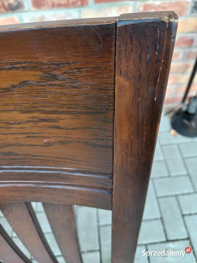 Krzesła dębowe drewniane z materiałową tapicerką zachodniopomorskie
