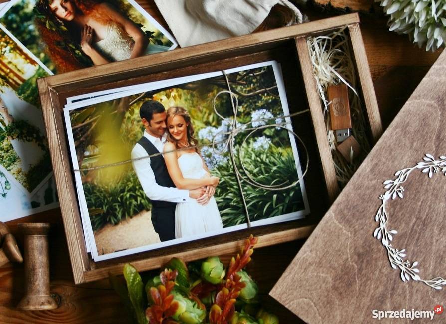 Drewniane pudełko na zdjęcia pendrive 16 GB Poznań