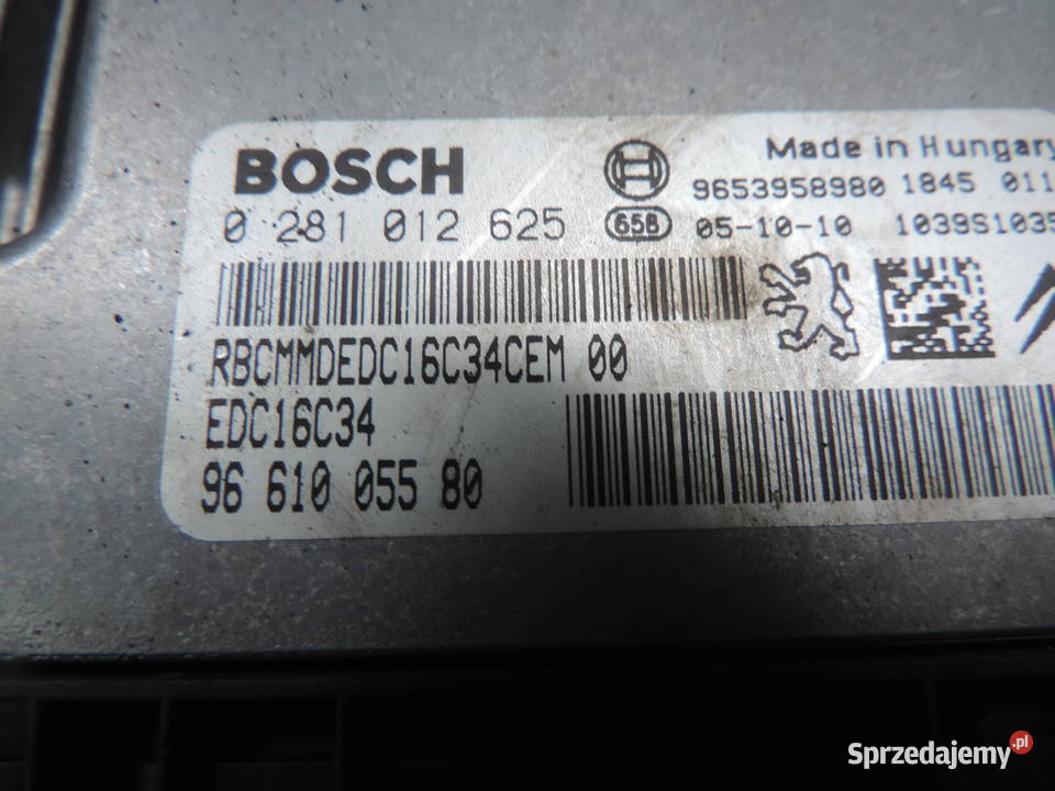 KOMPUTER PEUGEOT 407 16 HDI 0281012625 osobowe Nowy Sącz