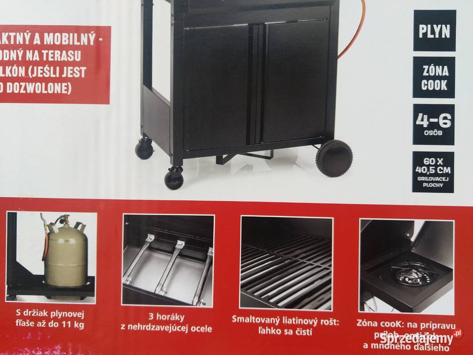 NAJTANIEJ Grill Gazowy 11 Na Kółkach z Szafką 12 Grille gazowe śląskie Zabrze sprzedam