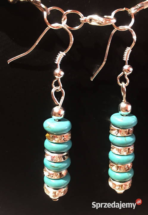 Naszyjnikchoker i kolczzyki z howlitu podlaskie sprzedam