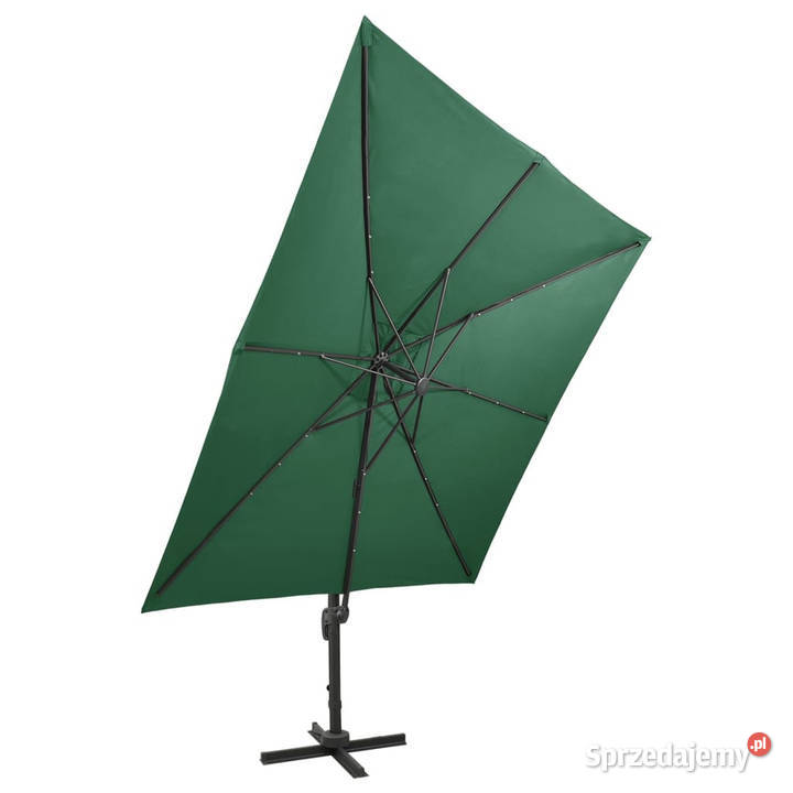 Parasol wiszący z LED i słupkiem zielony 300 Pozostałe Warszawa