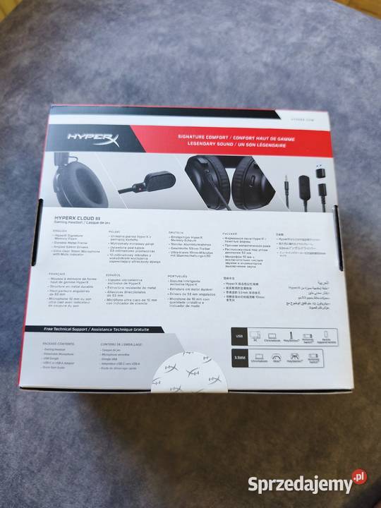 Nowe słuchawki Gamingowe HyperX Cloud III Czarne Oborniki