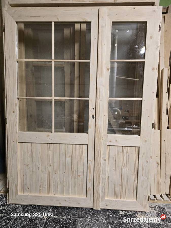 Drzwi drewniane tarasowe 150 x 200 Kraków