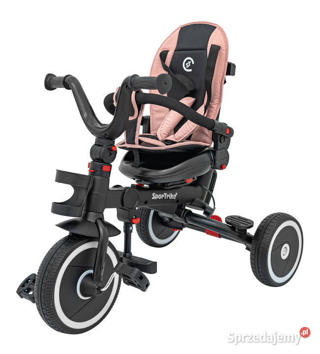 Rowerek Trzykołowy RIDER różowy koła EVA z