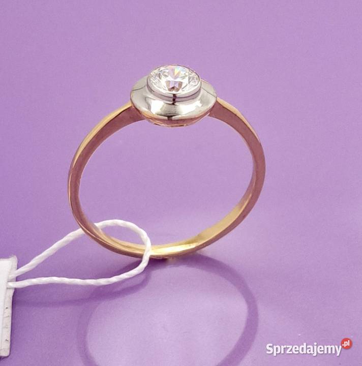 20Pierścionek r18 Złoty pr585 classic z jednym Poznań