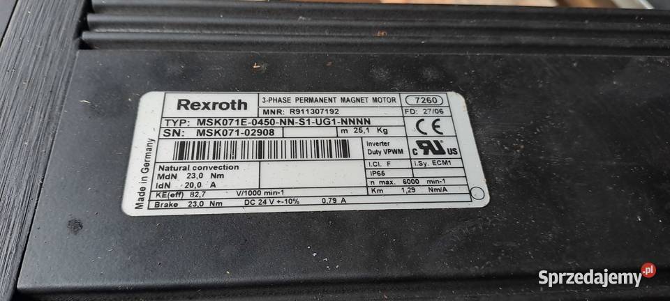 Servomotor Rexroth MSK071E0450NNS1UG z