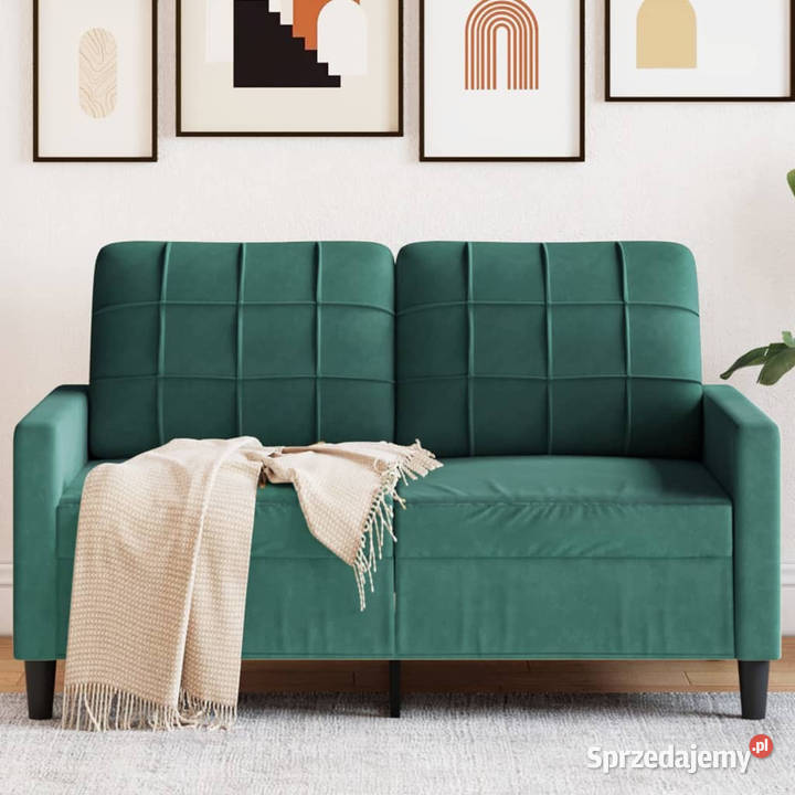 Sofa 2osobowa ciemnozielona 120 tapicerowana mazowieckie Warszawa