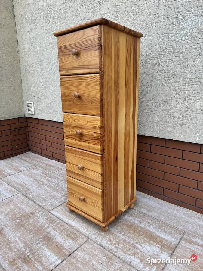Szafka z szufladami drewniana sosnowa słupek