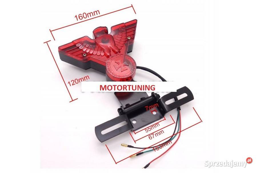LAMPA MOTOCYKLOWA TYŁ ORZEŁ CRUISER CHOPPER Sosnowiec