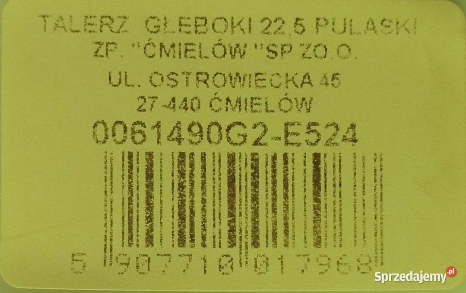 Ćmielów 1790 Yvonne Linea Złota E524 talerze Warszawa