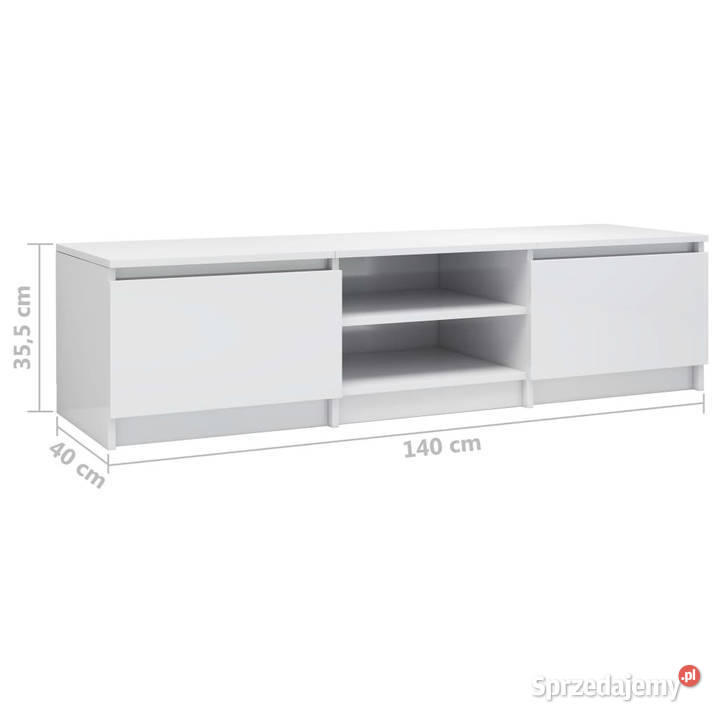 Szafka pod TV wysoki połysk biała 140x40x355 RTV mazowieckie sprzedam