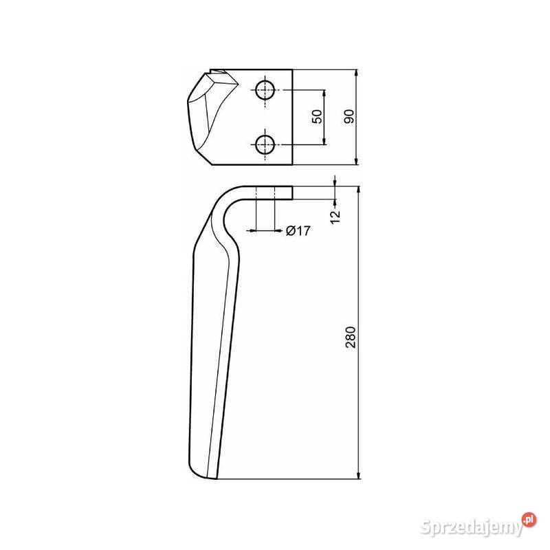 Nóż do brony aktywnej L280mm Maschio 10074 Do maszyn uprawowych Kamionna sprzedam