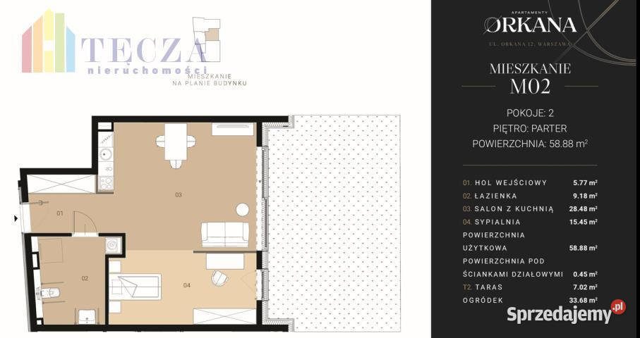 Mieszkanie 5888 metrów 2pokojowe Warszawa
