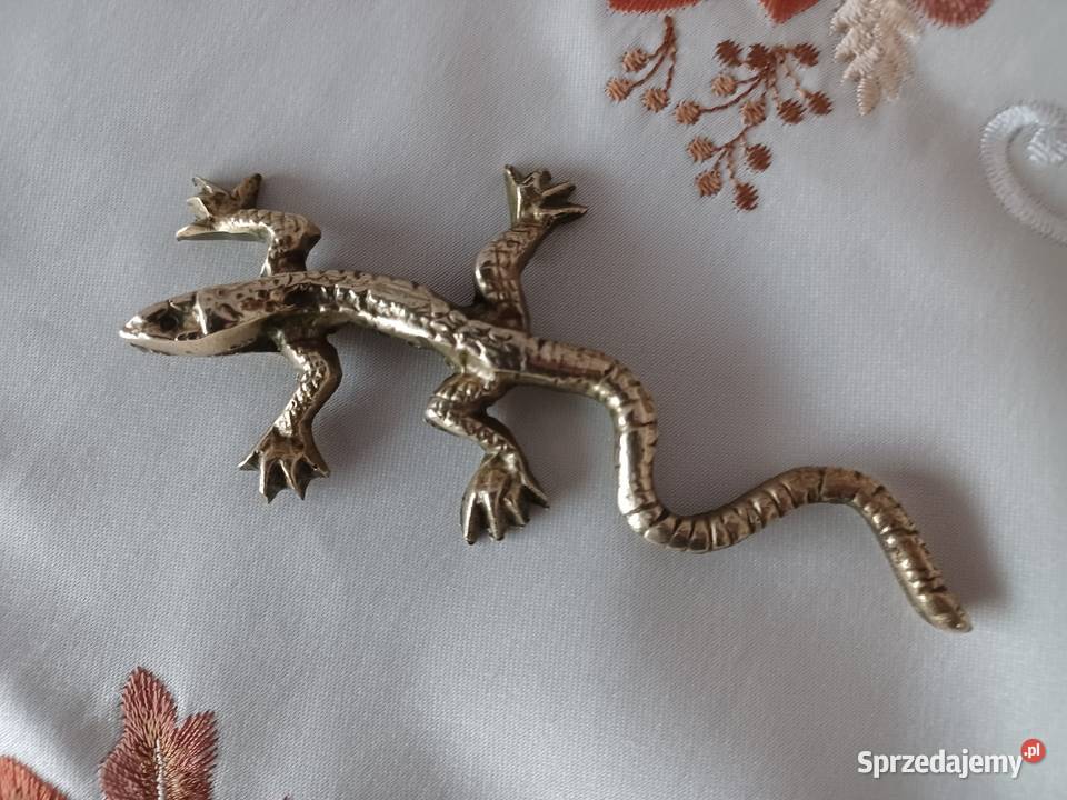 Jaszczurka Piękna figurka jaszczurki Mosiądz Poznań sprzedam