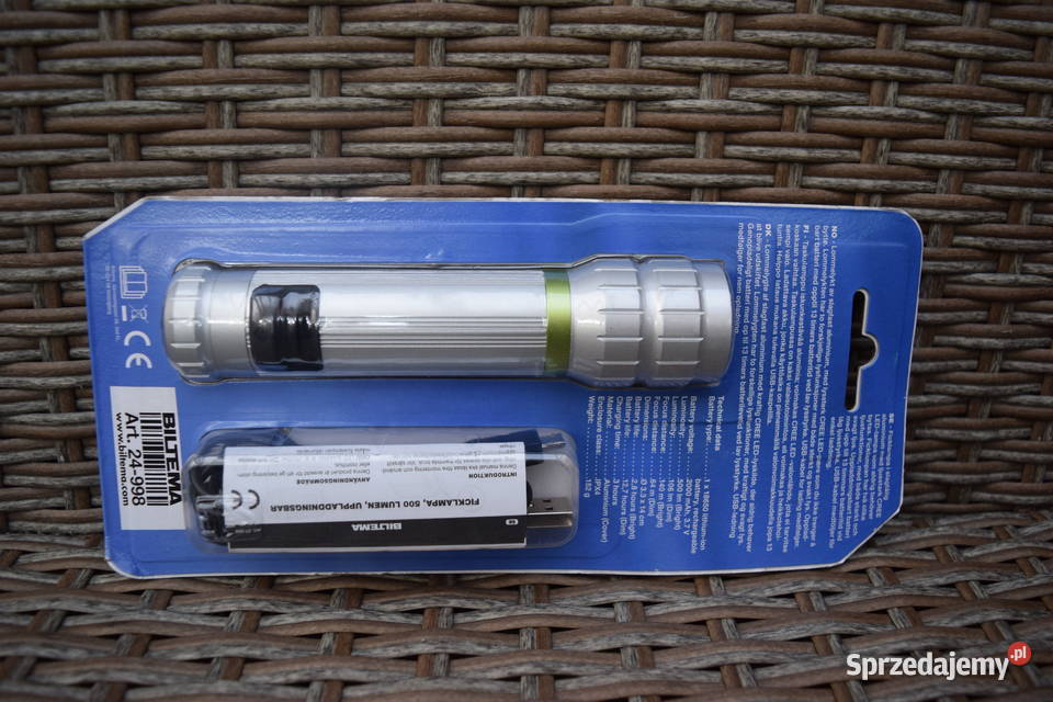 Latarka LED Aluminiowa Ładowana USB Okazja Turystyka warmińsko-mazurskie Olsztyn