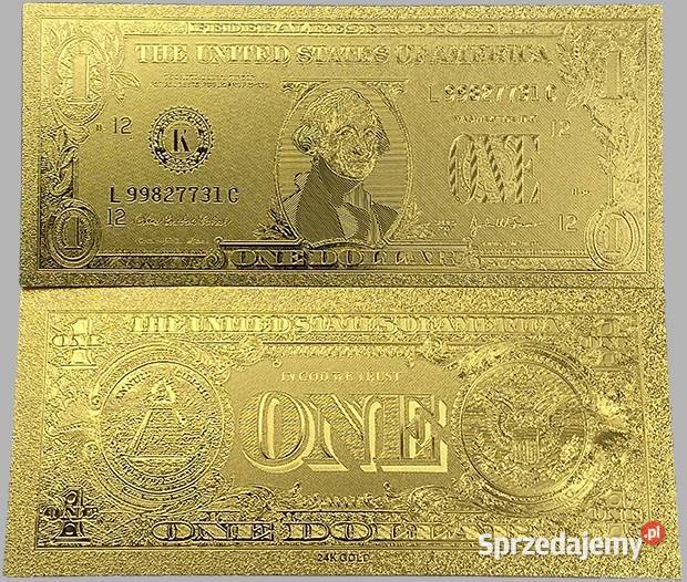 Komunia Prezent ZŁOTE BANKNOTY Dolar Euro Zestaw Sosnowiec