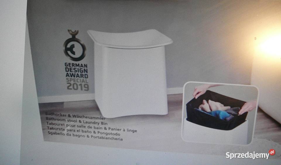 Taboret kosz biały Wenko Kosze na pranie Wrocław