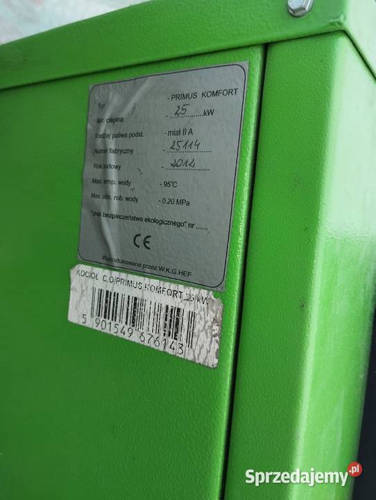 Piec Primus Komfort 25kW na drewno węgiel itd Kielce