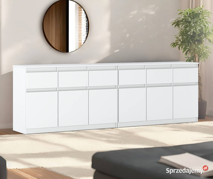 Komoda Biała Do Salonu Nowoczesna 240 Pojemna 240cm Elbląg