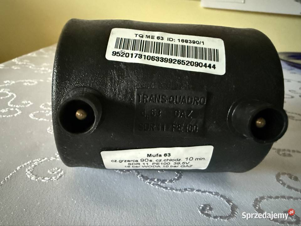 Mufa Elektrooporowa 63mm SDR 11 PE100 395V Woda Produkcja Czerwionka-Leszczyny