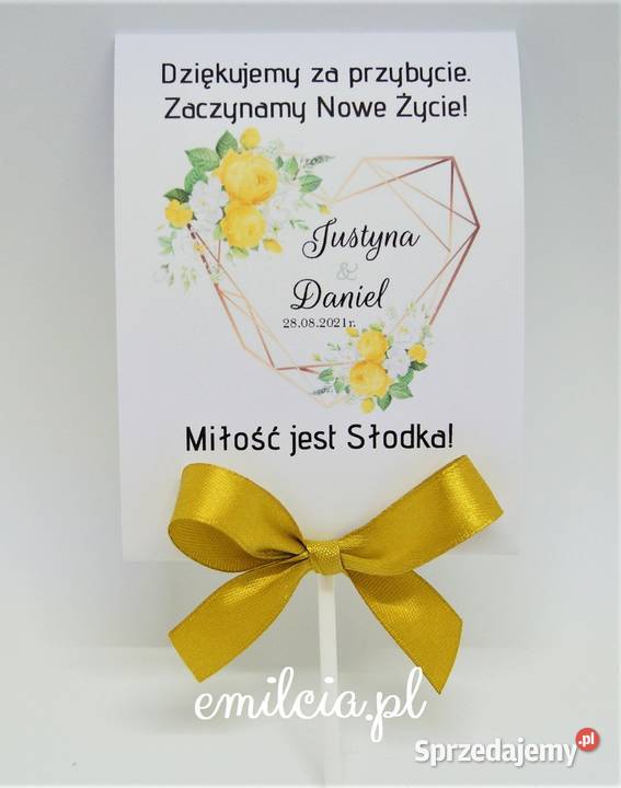 Lizaki Pamiątka Prezent Podziękowanie Gości Ślub Zielona Góra sprzedam