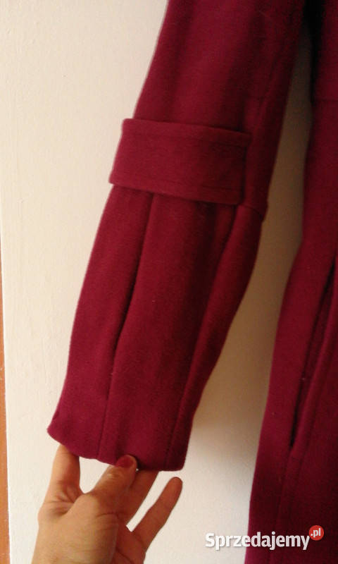 płaszcz wrzosowy 38 wełna ocieplany podkarpackie Wesoła