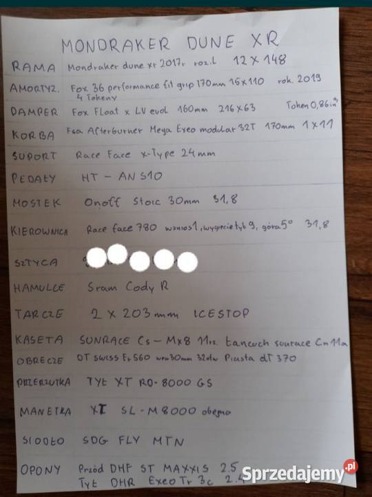 Rower enduro mondraker xr L reach Zabierzów