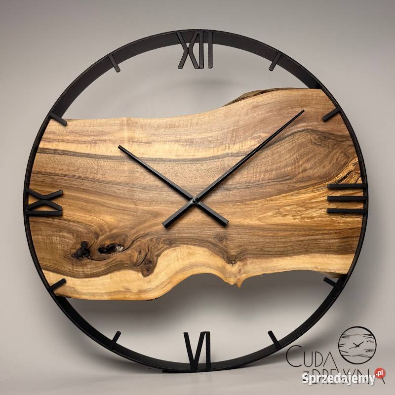 Duży i nownoczesny drewniany zegar ścienny Wrocław