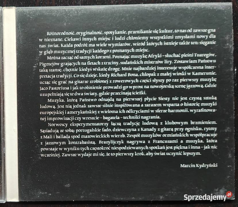Siesta Muzyka Świata Marcin Kydryński CD 2005 Warszawa