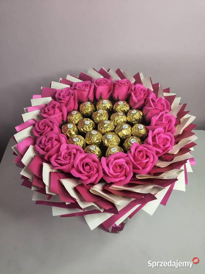 Bukiet jadalny z różami mydlanymi i Ferrero Wrocław