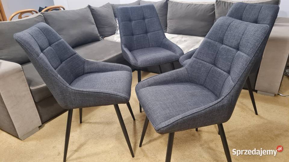 krzesła GLAMOUR szare PLAMOODPORNE NOWE 50cm