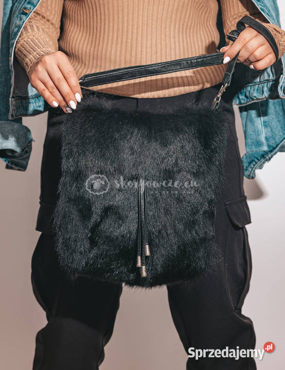 Torebka skórzana z naturalnym futrem z lisa Szaflary sprzedam