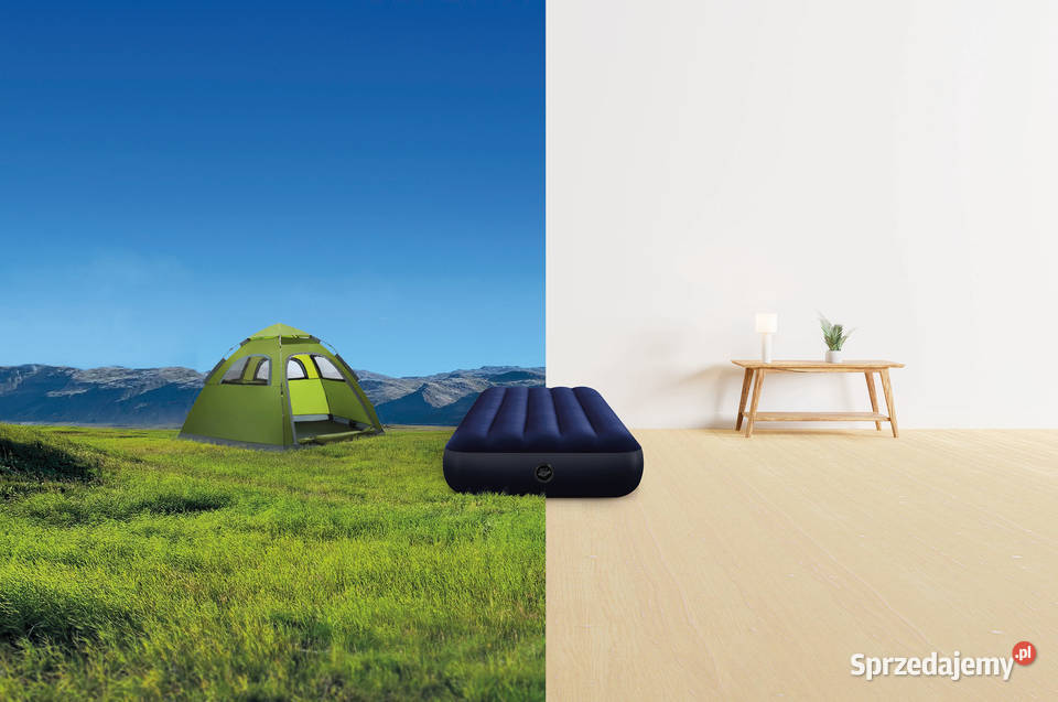 MATERAC DMUCHANY WELUROWY GRANATOWY JEDNOOSOBOWY 191cm wielkopolskie Poznań