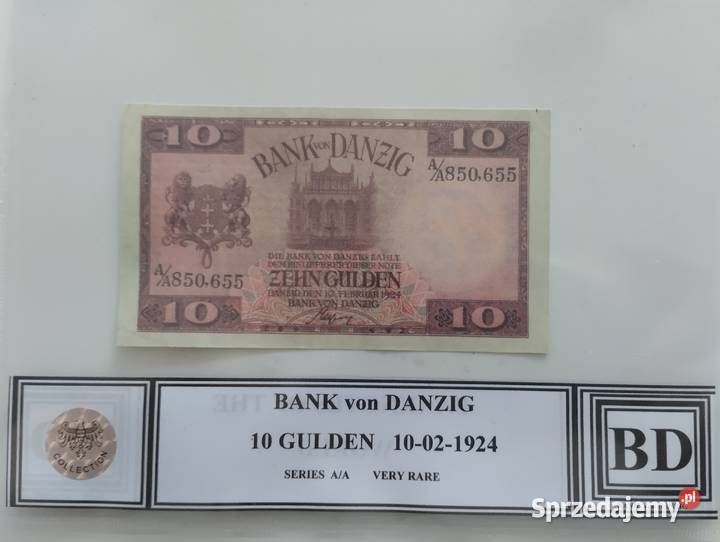 WOLNE MIASTO GDAŃSK 10 gulden 1924 seria AA BANK Białystok